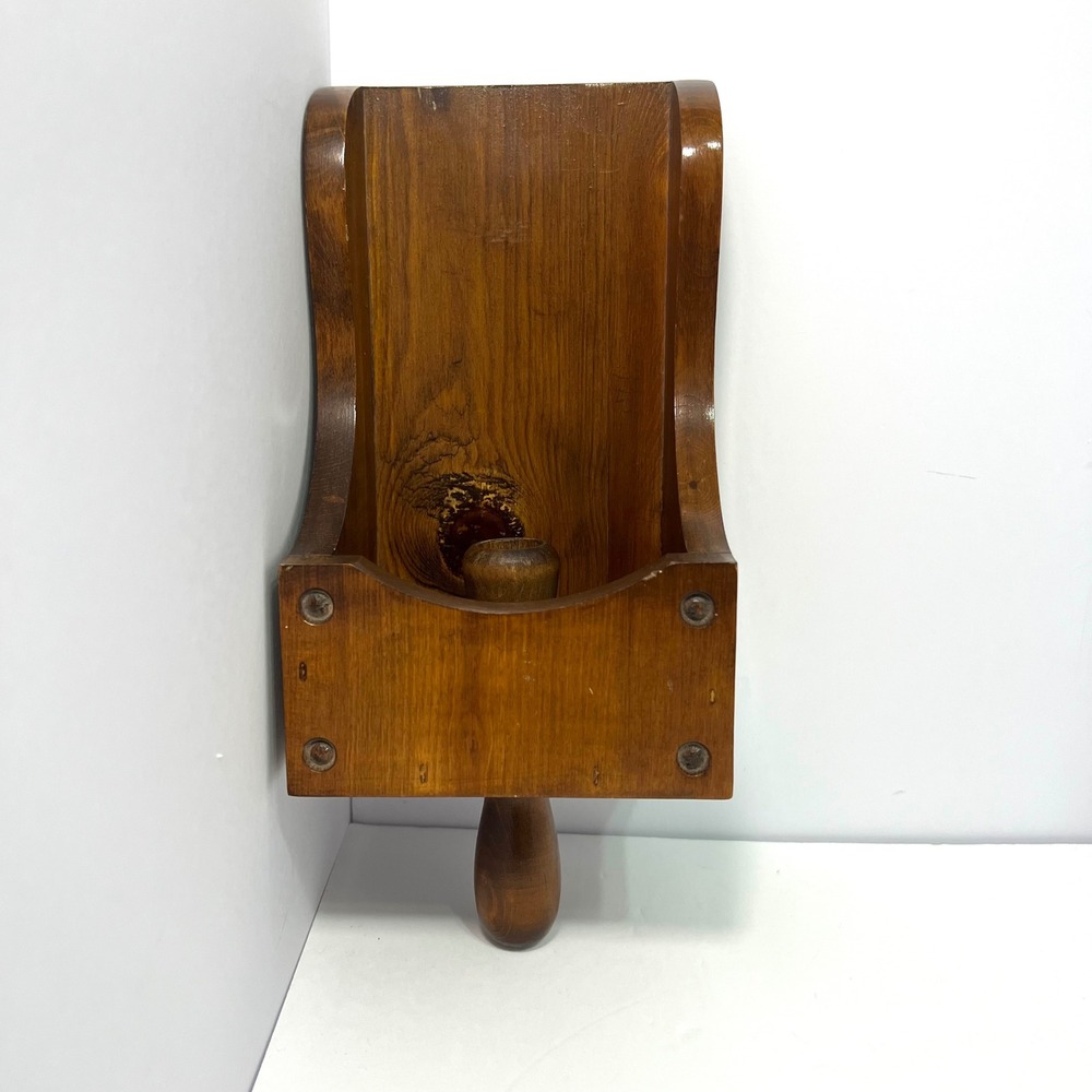Vintage Colonial Wood Candle Holder Wall Sconce Primitive Rustic Decor Farmhouse